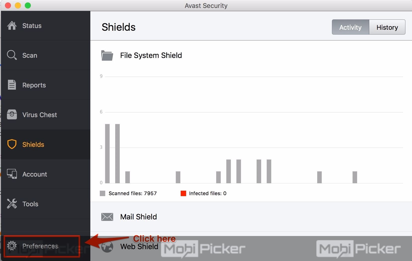 unable to scan avast mac