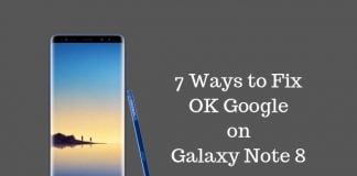ok google not working on galaxy note 8