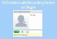 skype problem with recording device