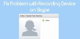skype problem with recording device