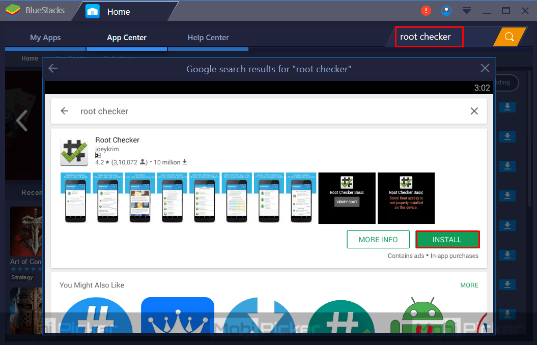 bluestacks root browser not working