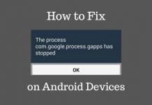 Unfortunately the Process com.google.process.gapps has stopped