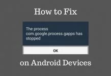 Unfortunately the Process com.google.process.gapps has stopped