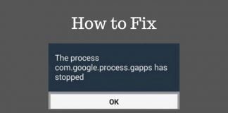 Unfortunately the Process com.google.process.gapps has stopped