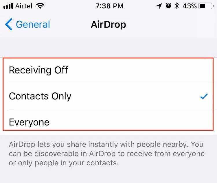 airdrop in ios 11