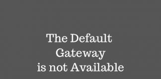the default gateway is not available