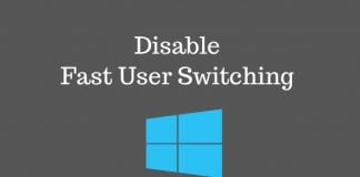 disable fast user switching windows 10