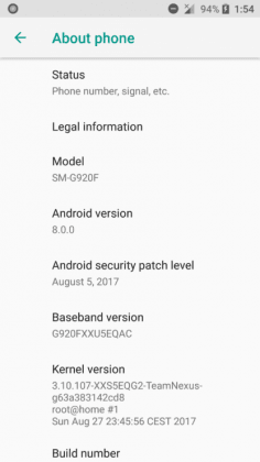 galaxy s6 android oreo update