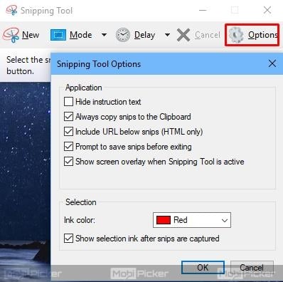 windows 10 snipping tool features