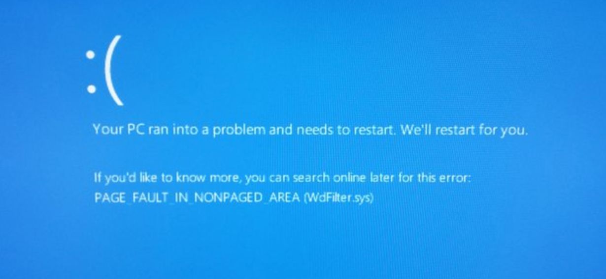 page fault in nonpaged area bsod