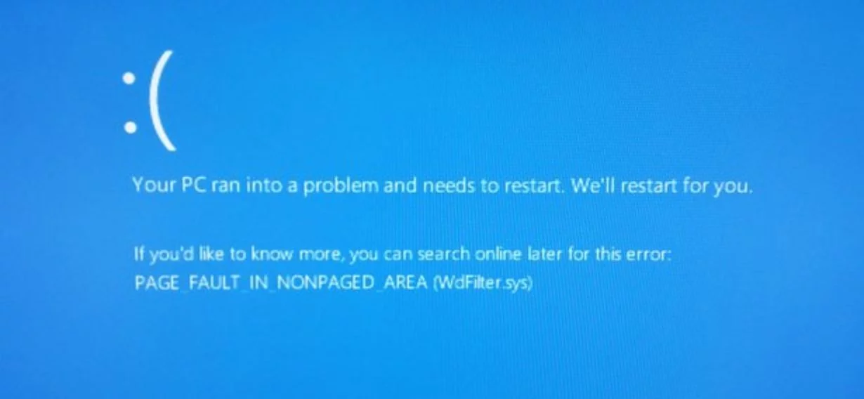 page fault in nonpaged area bsod