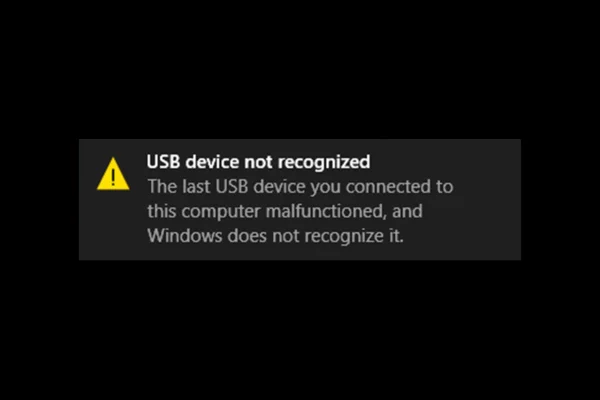 how to fix usb device not recognized windows 10