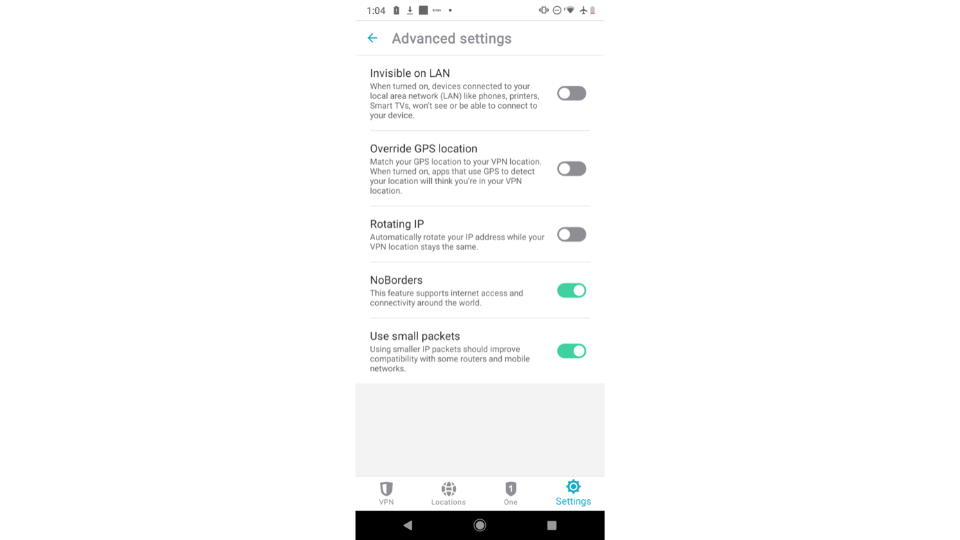 surfshark android advanced settings